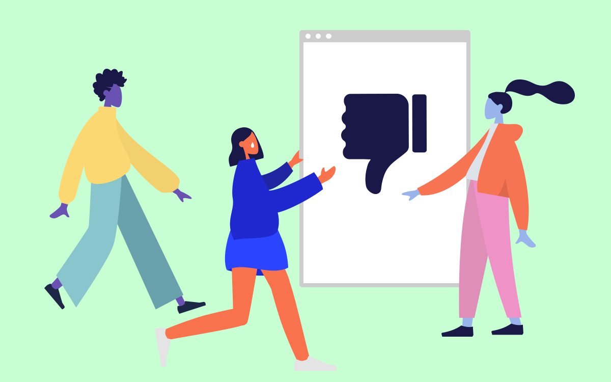 Corporate Memphis: an illustration in the style by Katharina Brenner, flat figures with long bendy limbs and no facial detail in a pastel palette.
