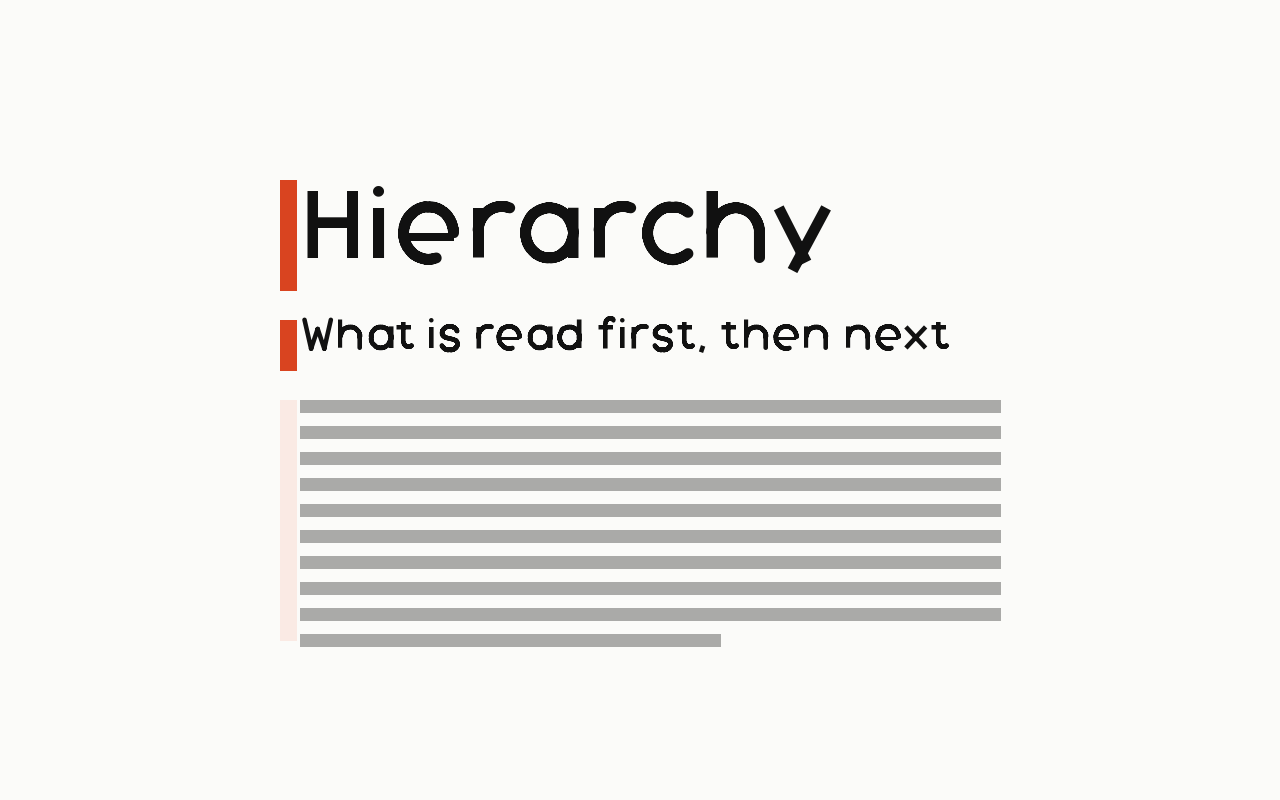 Hierarchy: a drawn diagram with the hierarchy marked in vermilion.