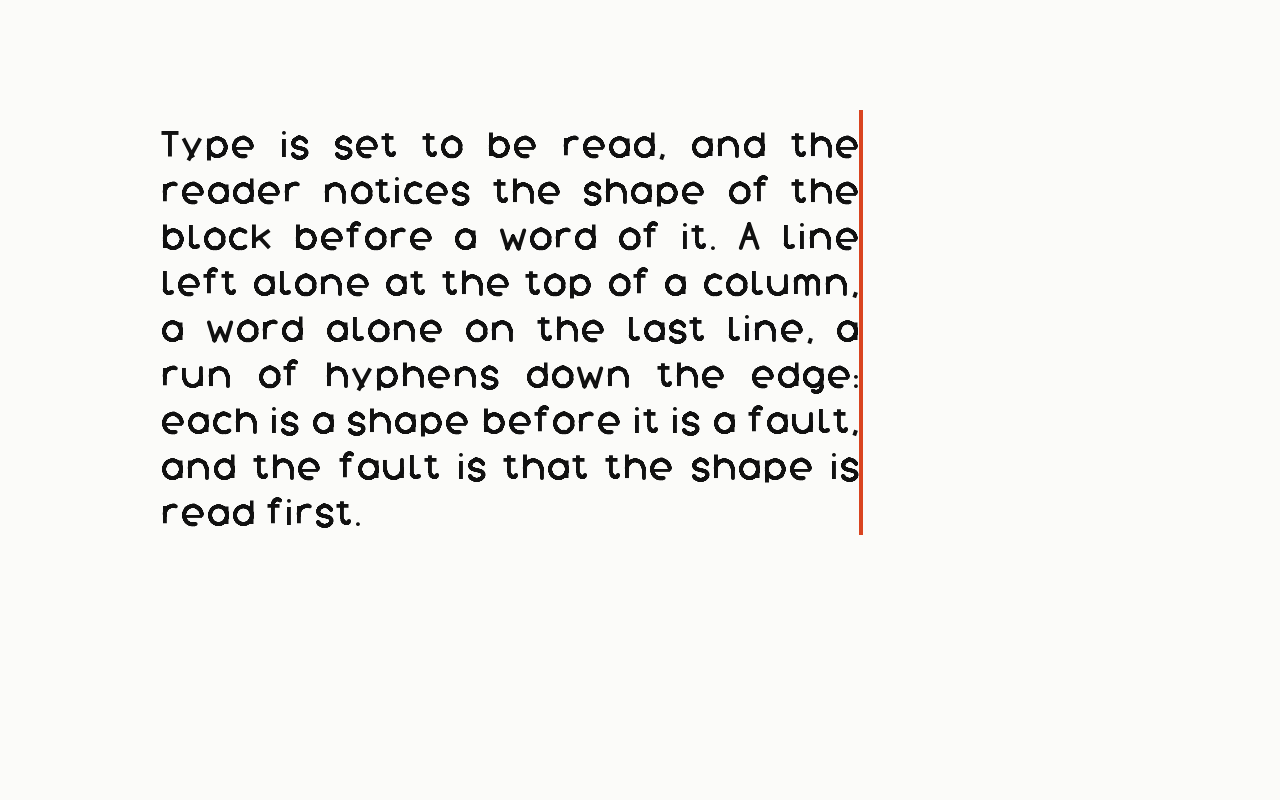 Justification: a letter in the house face with the justification marked in vermilion.