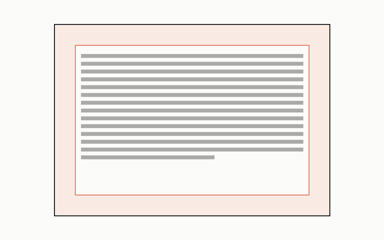 Margin: a drawn diagram with the margin marked in vermilion.