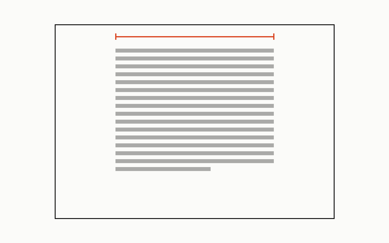 Measure: a drawn diagram with the measure marked in vermilion.