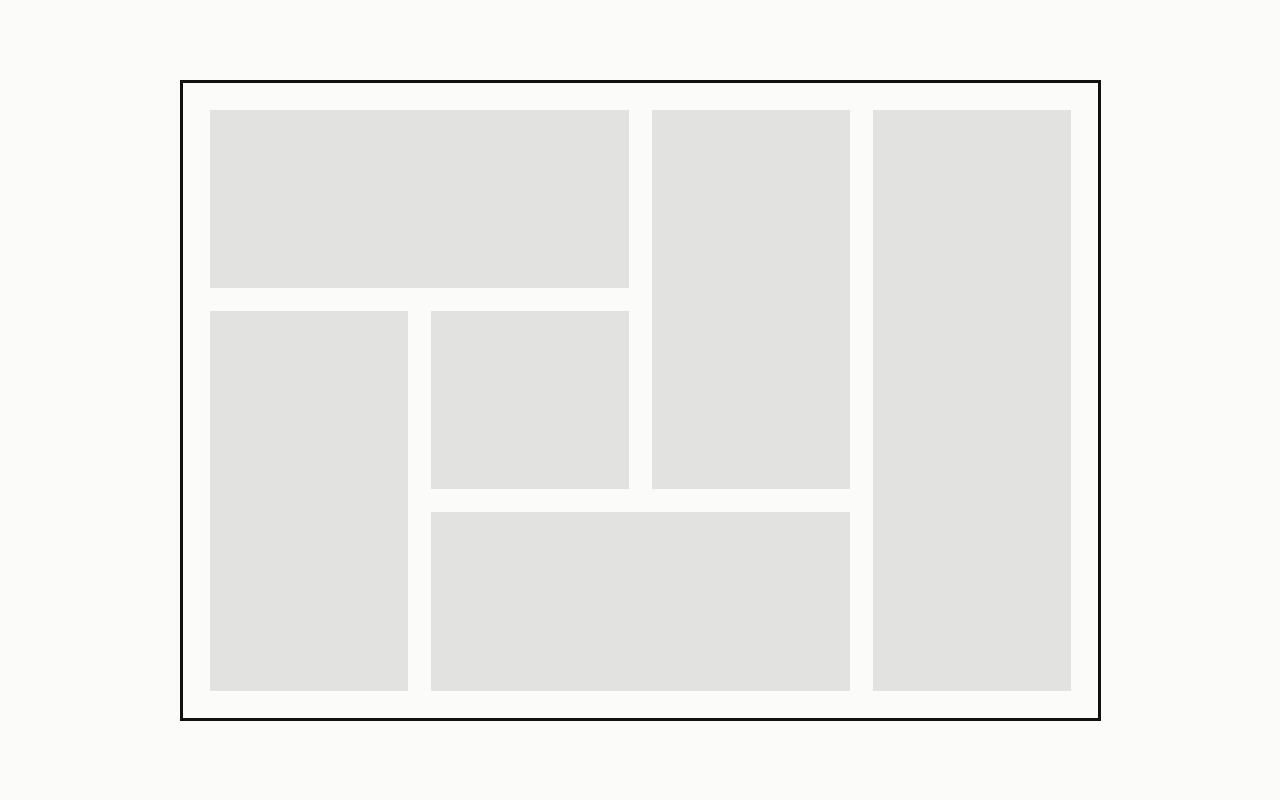 Modular grid: a drawn diagram with the modular grid marked in vermilion.