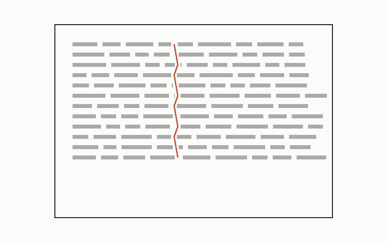 River: a drawn diagram with the river marked in vermilion.