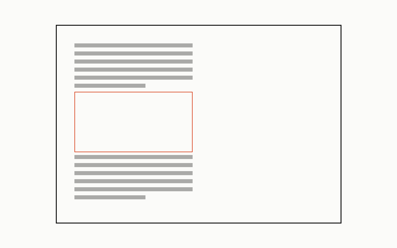 White space: a drawn diagram with the white space marked in vermilion.